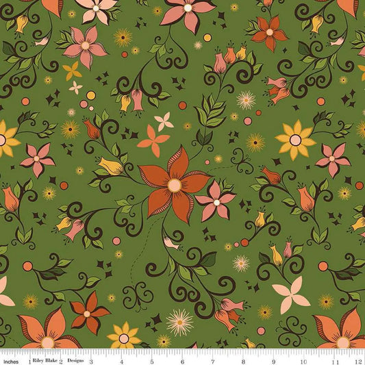 (4.5 yd) Riley Blake Curated Blooms 15340-Green