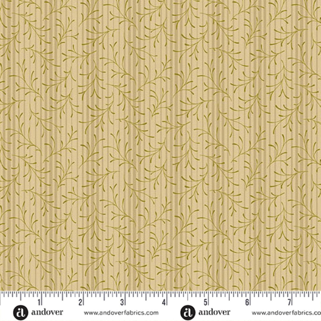 (4 yd) Andover/Makower UK Toasted 5869-L Parchment Sprigs