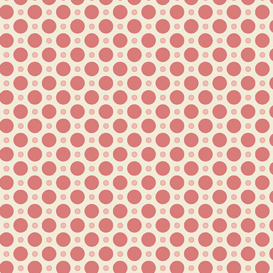 (5 yd) Andover/Makower UK Anna 9356-LE Ladybug Pink Polka Dots