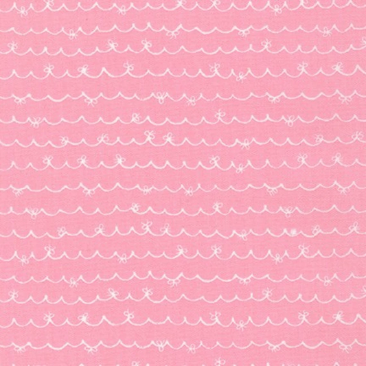(3 yd) Robert Kaufman Handworks Home DH-11334L-E Pink Squiggle Bow