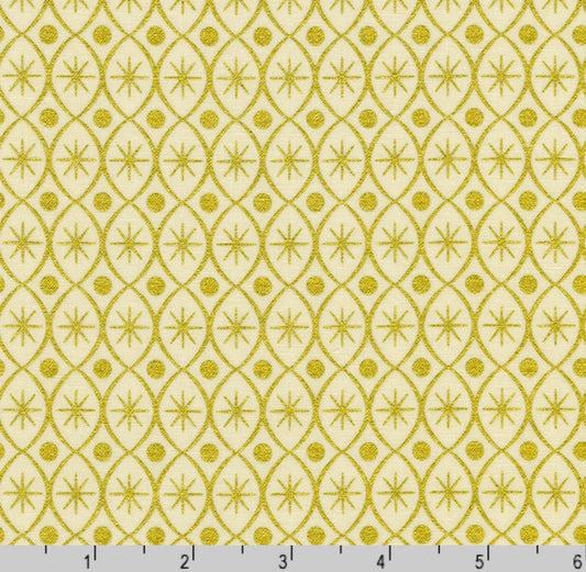 (5 yd) Robert Kaufman Holiday Flourish 15 20791-15 Ivory (Metallic Accents)