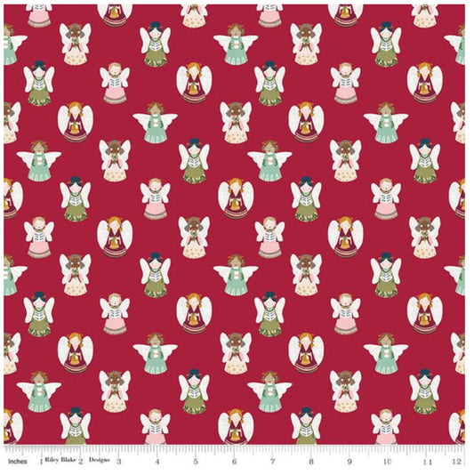(3 yd) Riley Blake Christmas Village 12244 Red Angels