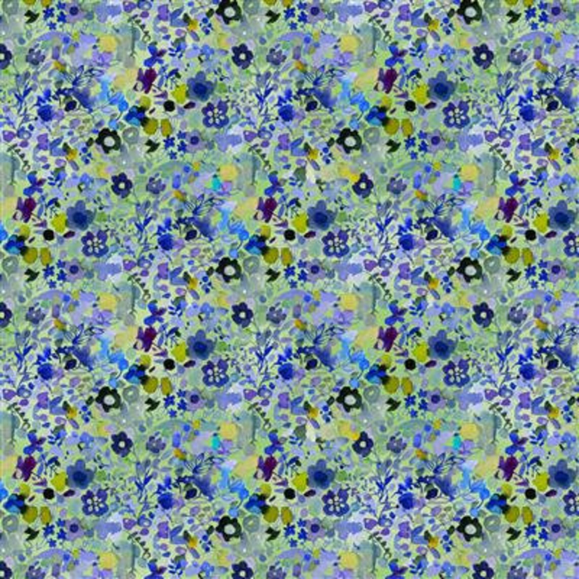 Clothworks "Blue Meadow" (Green/Blue) Half-yard Bundle - 10 Fabrics, 5 Total Yards