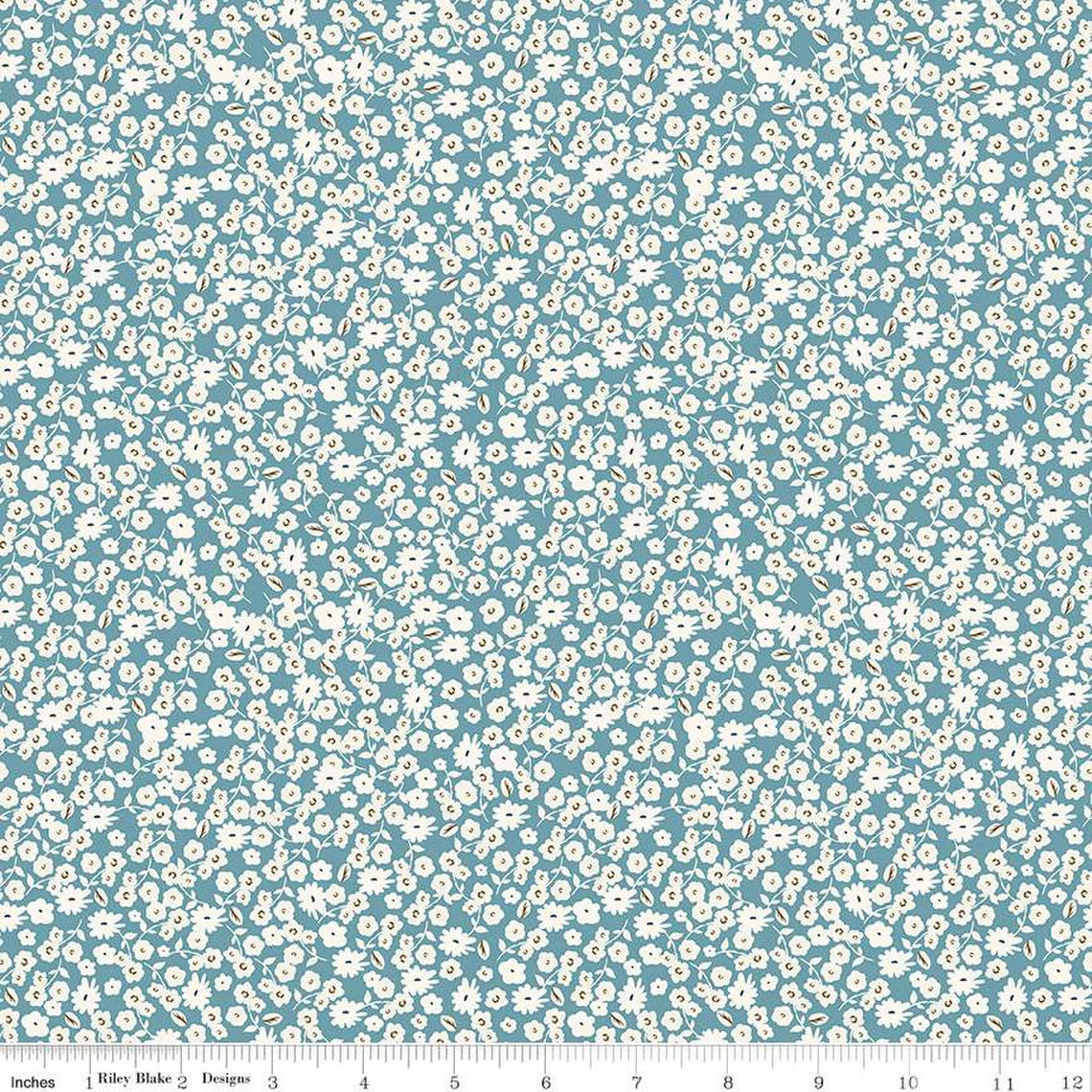 (5 yd) Riley Blake Spring Gardens C14113 Blue Blossoms