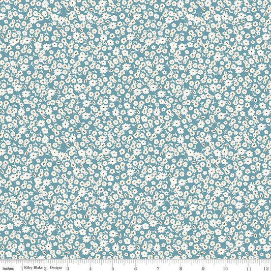 (5 yd) Riley Blake Spring Gardens C14113 Blue Blossoms