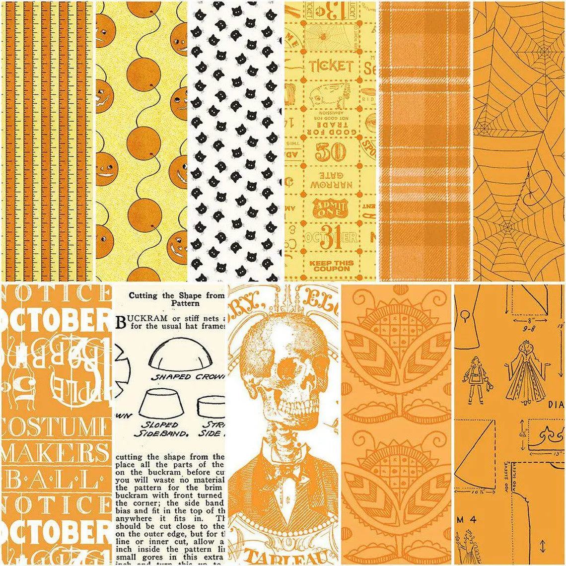 Charm Pack 5x5 Squares - Riley Blake Costume Maker's Act II 5-inch Stacker - 40 5" Squares