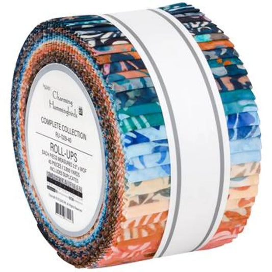 Robert Kaufman Artisan Batiks: Charming Hummingbirds Roll-up - 40 Total Strips