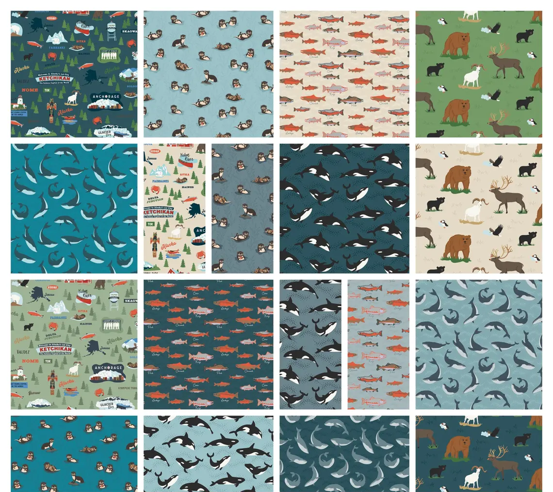 Charm Pack 5x5 Squares - Riley Blake Alaska 5-inch Stacker - 40 5" Squares