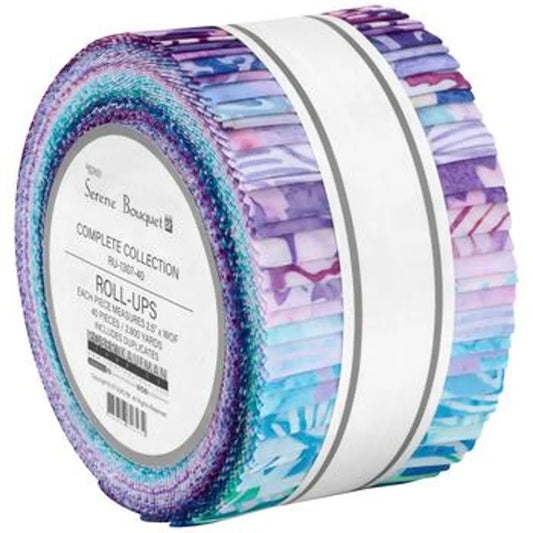 Robert Kaufman Artisan Batiks: Serene Bouquet Roll-up - 40 Total Strips