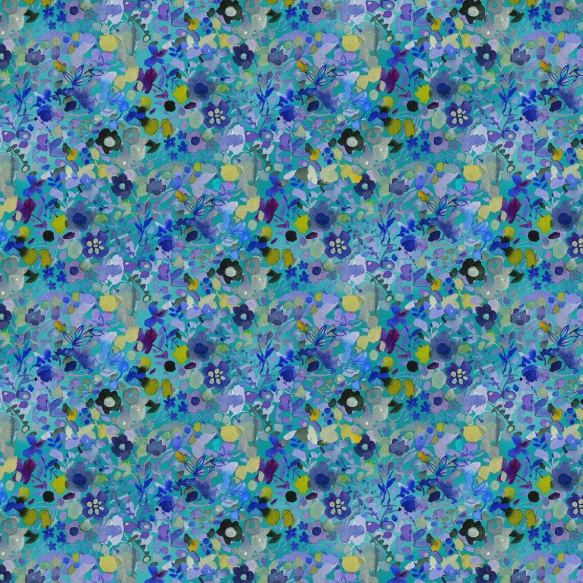 Clothworks "Blue Meadow" (Green/Blue) Half-yard Bundle - 10 Fabrics, 5 Total Yards