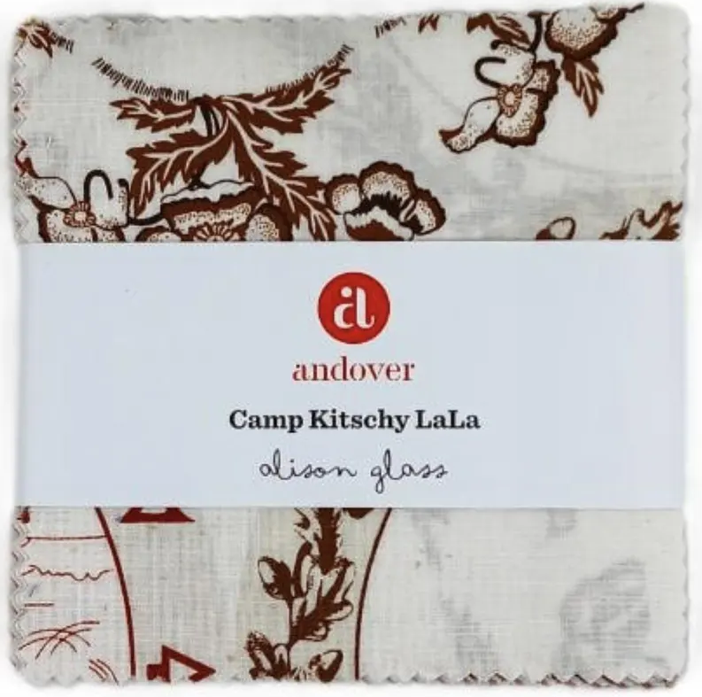 Charm Pack 5x5 Squares - Andover Camp Kitschy Lala - 40 5" Squares