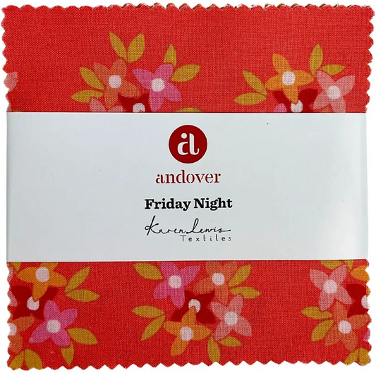 Charm Pack 5x5 Squares - Andover/Makower UK Friday Night By Jo Morton - 40 5" Squares