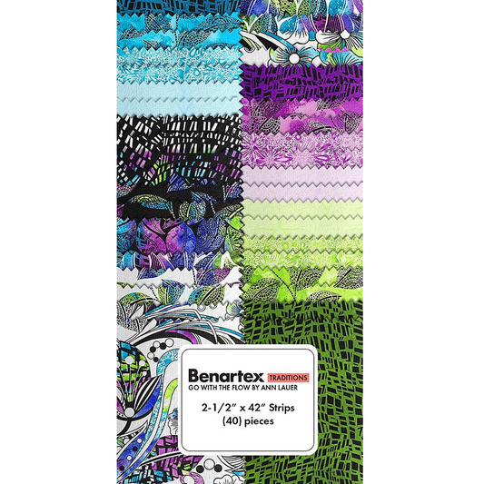 Benartex Go With The Flow Strip-pies - 40 2.5" Strips