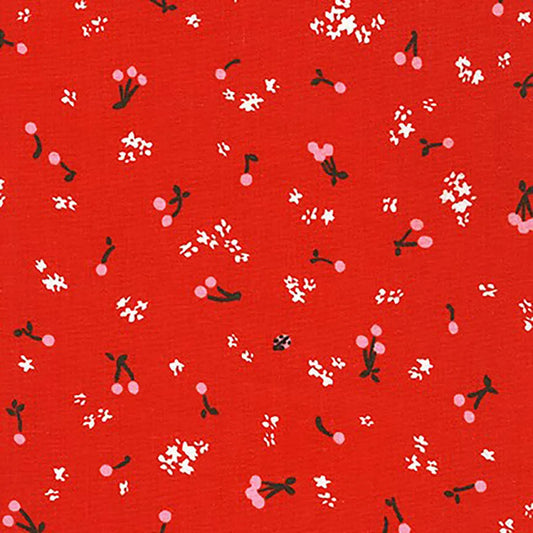(5 yd) Robert Kaufman Cheery Blossoms WEL-20299-397 Ladybug Mini Cherries