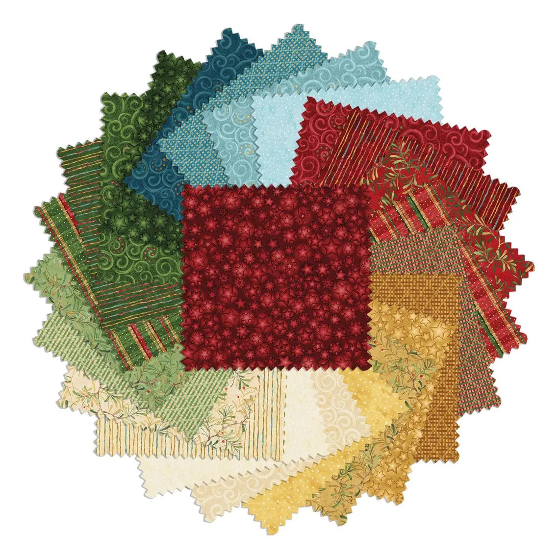 Charm Pack 5x5 Squares - Benartex 12 Days Of Christmas - 40 5" Squares