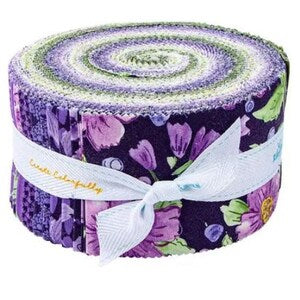 Riley Blake Plum Petals - 40 Strip Rolie Polie