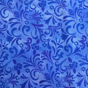 (5 yd) Benartex The Night Before Christmas Shorelights Scroll Blue 9440-54