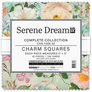 Charm Pack 5x5 Squares - Robert Kaufman Serene Dream - 40 5" Squares