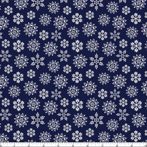 (2 yd) Benartex Nordic Cabin Snowflake Navy 13421P-57 (Pearlescent Accents)