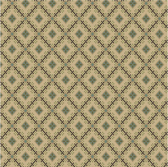 (4.5 yd) Marcus Fabrics Midnight Lace R220332 Tan Petal Plaid
