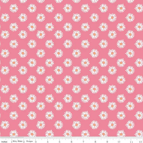 (5 yd) Riley Blake Flora C14461 Pink Daisy