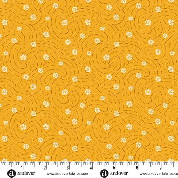 Andover "Indigo Cheddar" Half-yard Bundle - 10 Fabrics, 5 Total Yards