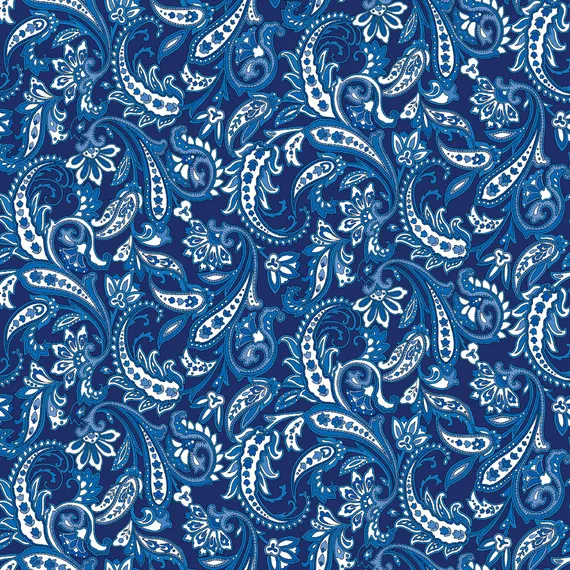 (2 yd) Benartex Paradise Park 17016-50 Park Bench Blue