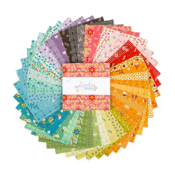 Charm Pack 5x5 Squares - Riley Blake Gentler Times 5-inch Stacker - 40 5" Square