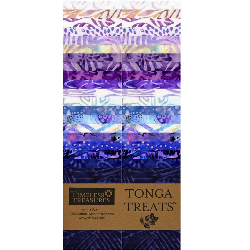 Timeless Treasures Tonga Batiks - Lilac - 40 2.5" Strip Pack