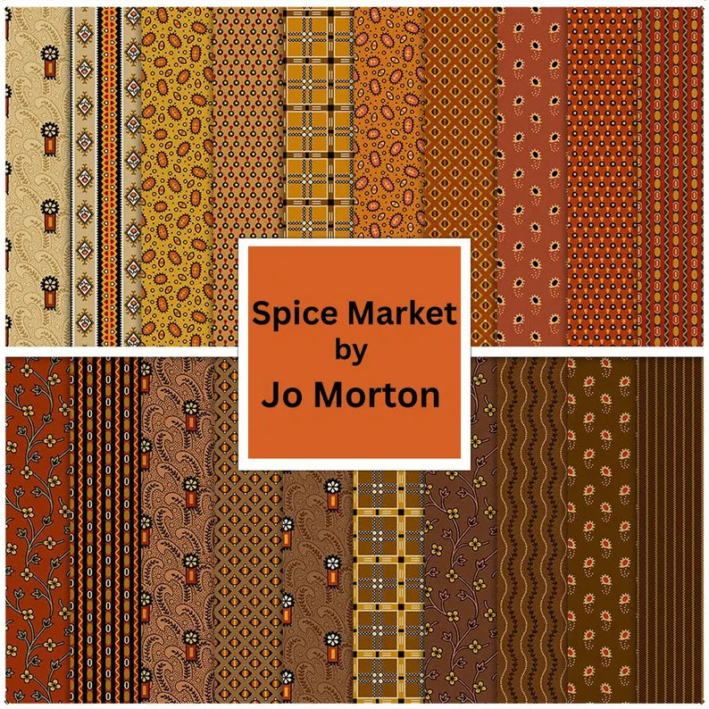 Andover/Makower UK - Spice Market By Jo Morton Double Scoops - 40 2.5" Strips