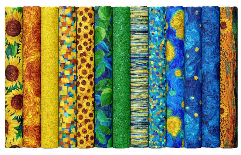 Timeless Treasures - Sunflower Symphony by Chong-a Hwang - 40 2.5" Strips/Jelly Roll