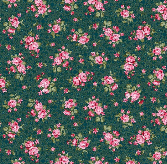 (3.5 yd) Benartex Promise Me Mom's Favorite Peacock 13557M-49 (Metallic Accents)