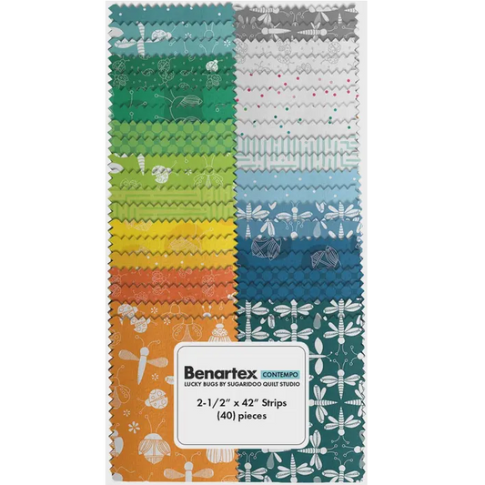 Benartex Lucky Bugs Strip-pies - 40 2.5" Strips