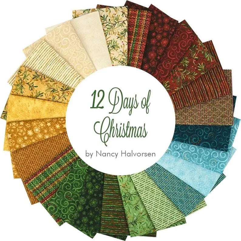 Charm Pack 5x5 Squares - Benartex 12 Days Of Christmas - 40 5" Squares