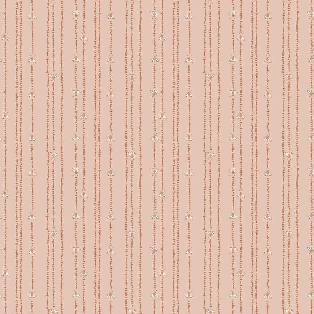 (4 yd) Clothworks Firefly Light Brick Firefly Stripe 3608-50