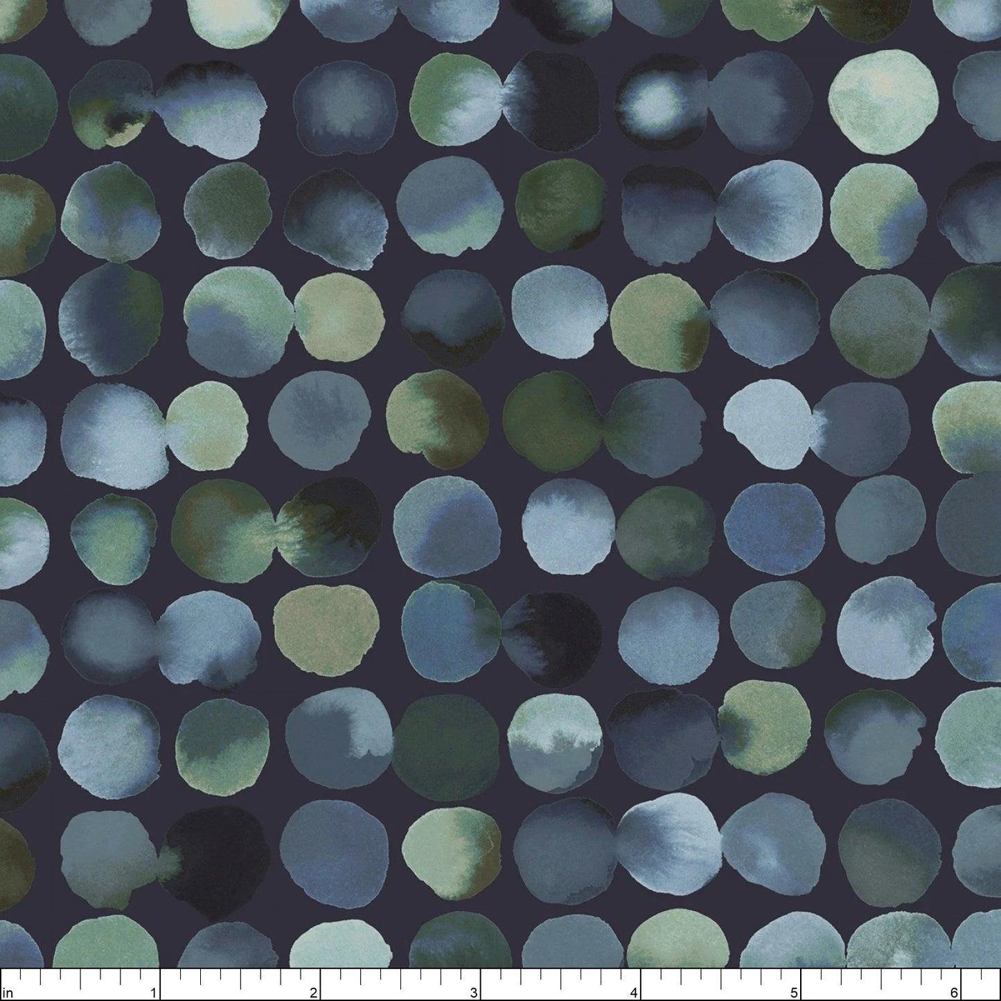 (2 yd) P&B Textiles Serene Nature 05101-BG Watercolor Dots Blue/Green