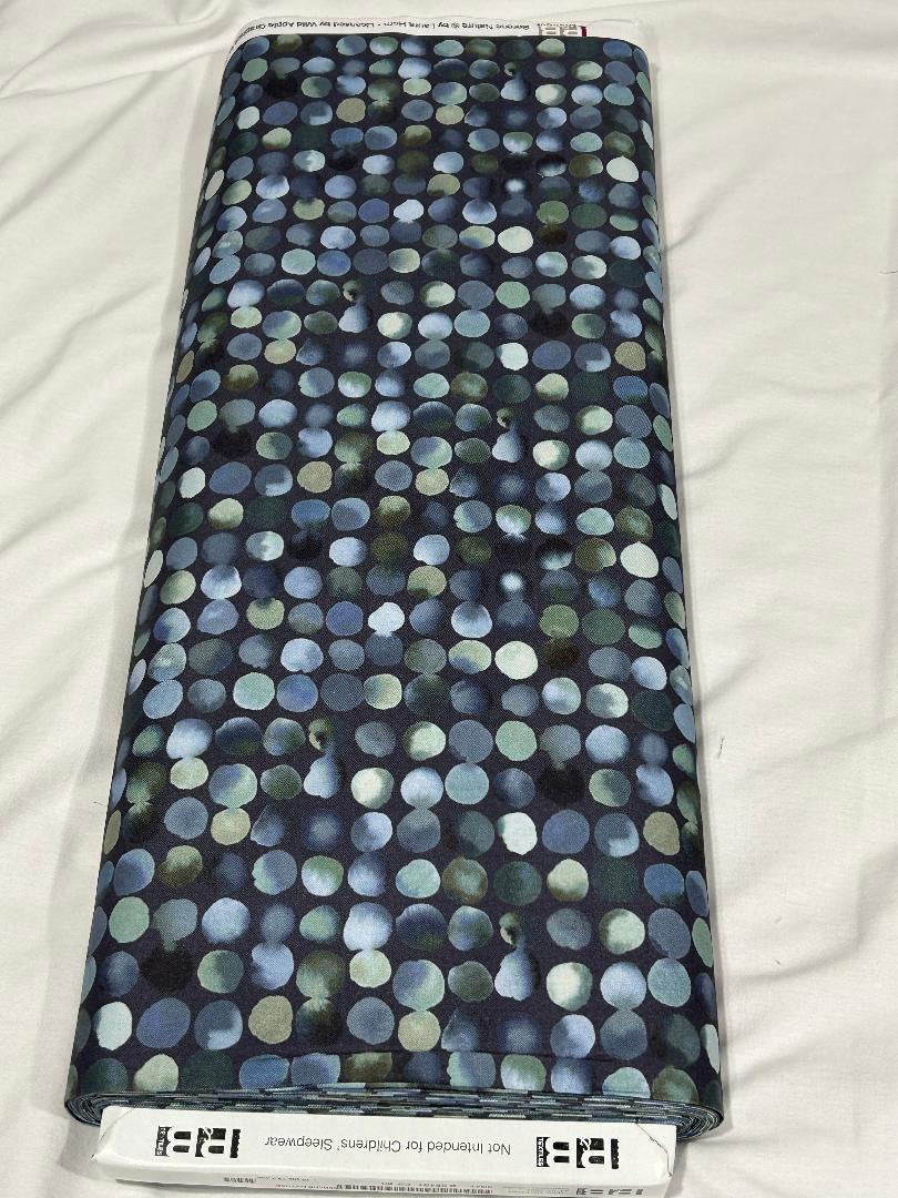 (2 yd) P&B Textiles Serene Nature 05101-BG Watercolor Dots Blue/Green