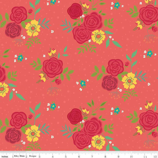 (5 yd) Riley Blake Market Street C14120 Tea Rose