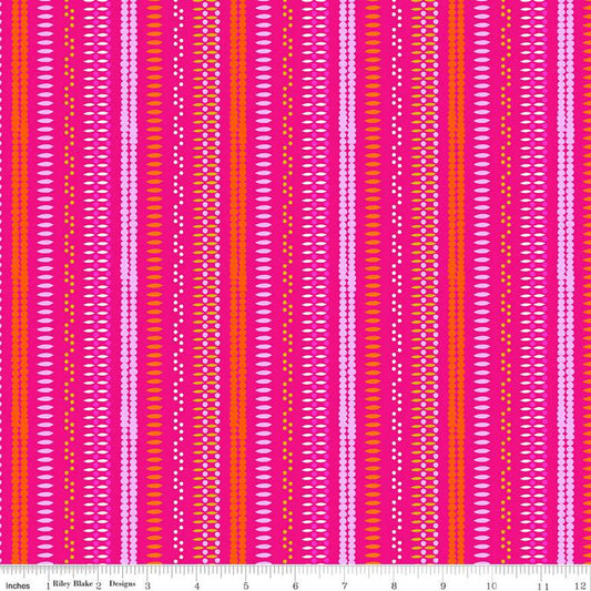 (5.5 yd) Riley Blake Splendid 14316 Hot Pink Stripe