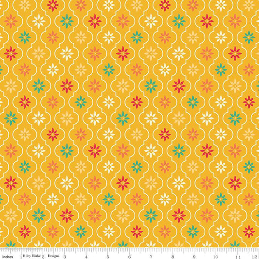 (4.5 yd) Riley Blake Autumn Afternoon 14874 Saffron Moroccan Tile