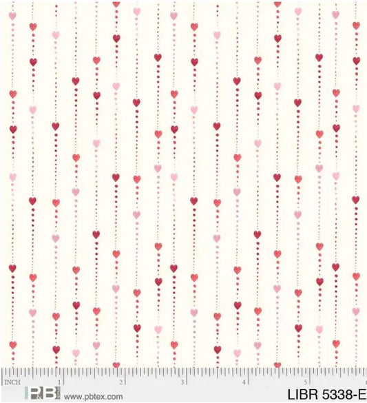(6 yd) P&B Textiles Love Birds Heart Stripes 05338-E
