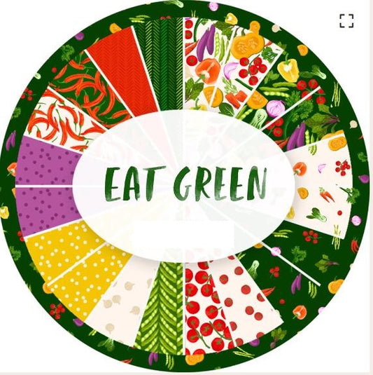 Camelot Fabrics - Eat Green Jelly Roll - 40 Strips