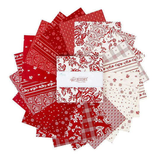 Charm Pack 5x5 Squares - Riley Blake Red Delicious 5-inch Stacker - 40 5" Squares