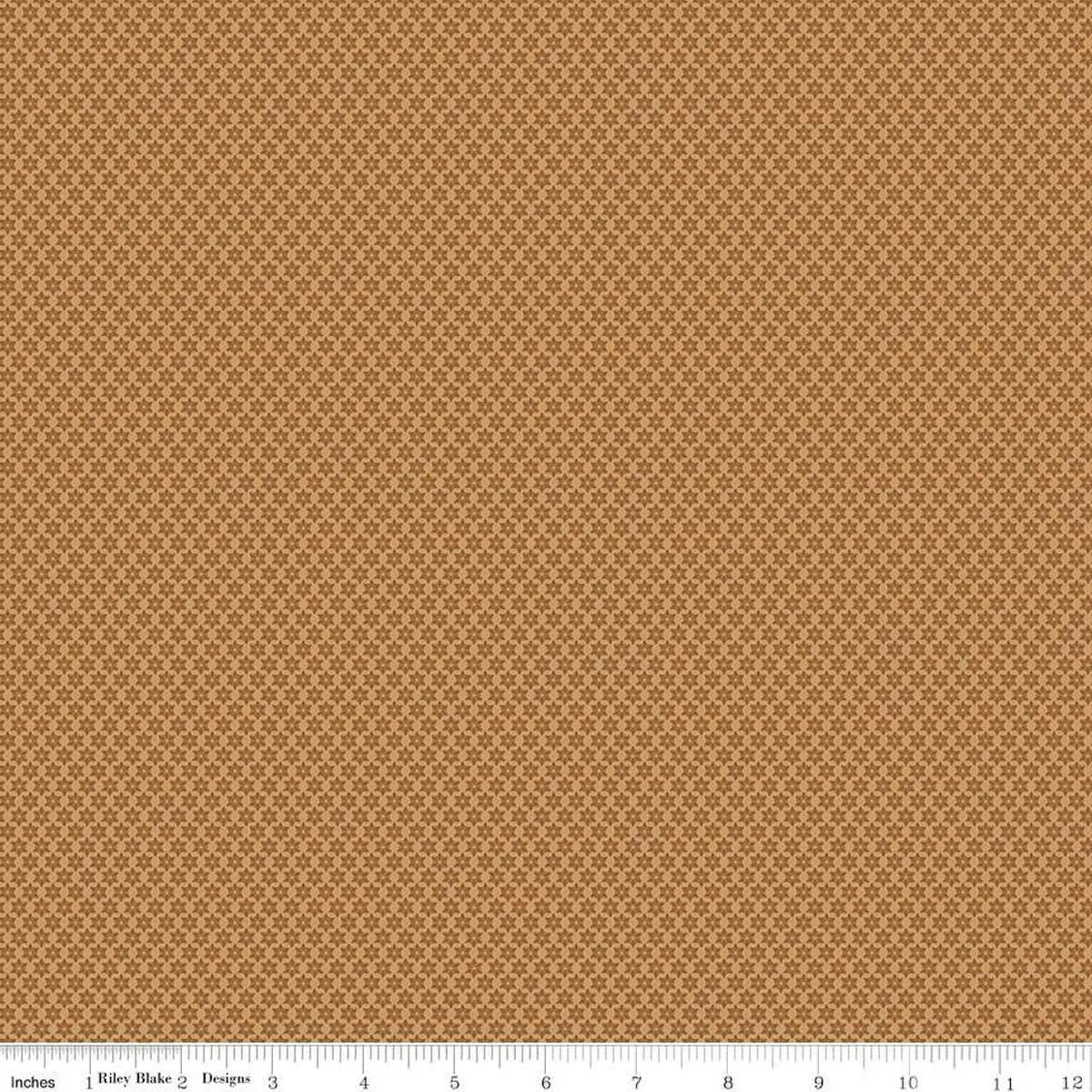 (2 yd) Riley Blake Sewing Your Oats C15706 Wheat Star Flowers