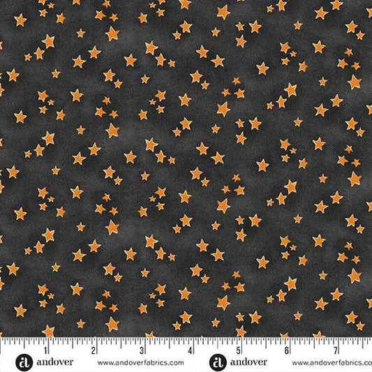 (5 yd) Andover/Makower UK Nevermore 1081-K Orange Stars