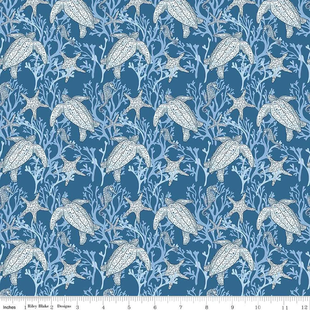 Riley Blake "Ocean Oasis" Half-yard Bundle - 10 Fabrics, 5 Total Yards