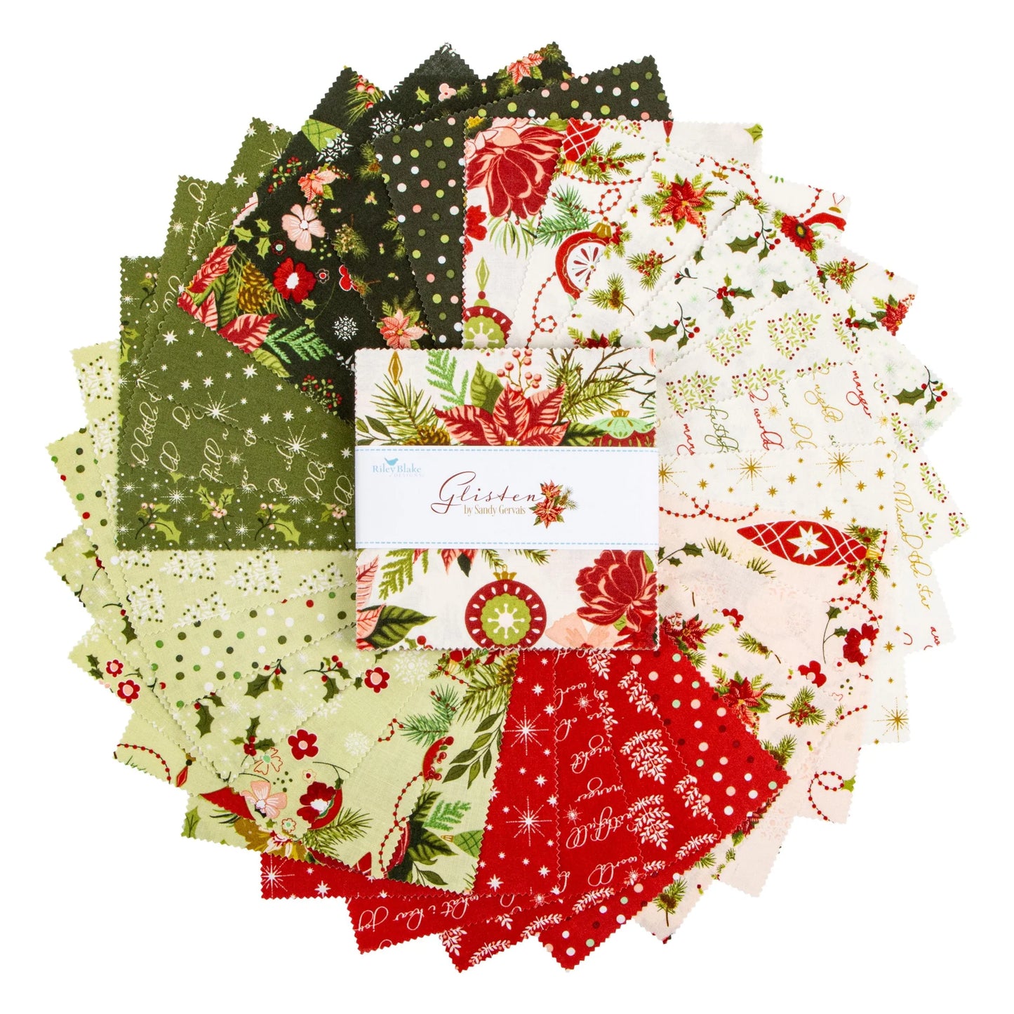Charm Pack 5x5 Squares - Riley Blake Glisten 5-inch Stacker - 40 5" Square