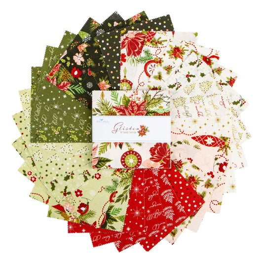 Charm Pack 5x5 Squares - Riley Blake Glisten 5-inch Stacker - 40 5" Square