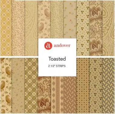 Andover/Makower UK - Toasted By Jo Morton Double Scoops - 40 2.5" Strips