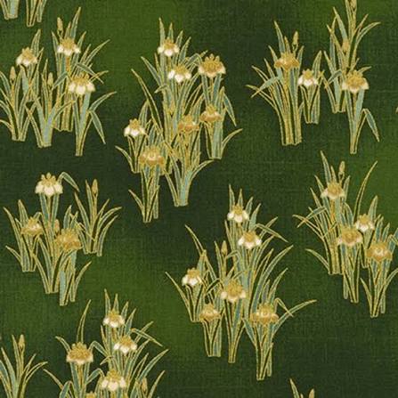 (5 yd) Robert Kaufman Imperial Collection 17 SRKM-20379-7 Green (Metallic Accents)